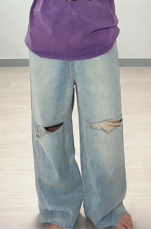◆UNKNOWN PLANET◆ Side belted destroyed wide denim pants li MUSINSA | UNKNOWN PLANET side belted destroyed wide denim