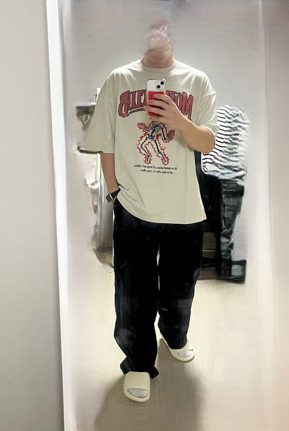 MUSINSA公式 | MOZMOZ Pigment skeleton overfit short sleeve t