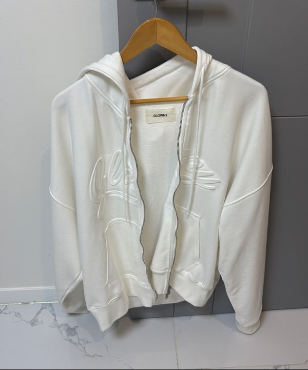 MUSINSA | GLOWNY JORDAN ZIP-UP HOODIE (WHITE)