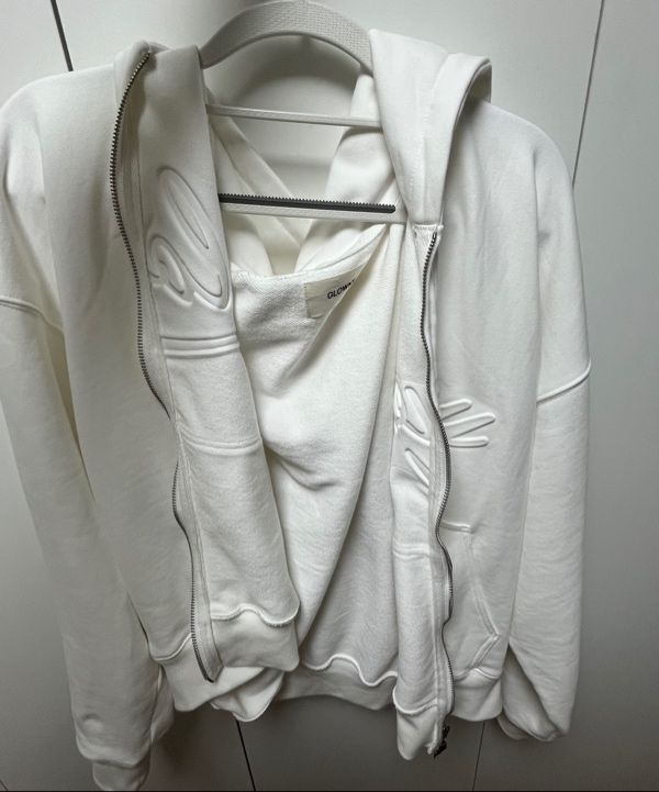 MUSINSA公式 | GLOWNY JORDAN ZIP-UP HOODIE (WHITE)