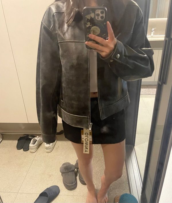 MUSINSA | GLOWNY FADE LEATHER JACKET - REGULAR (BLACK)