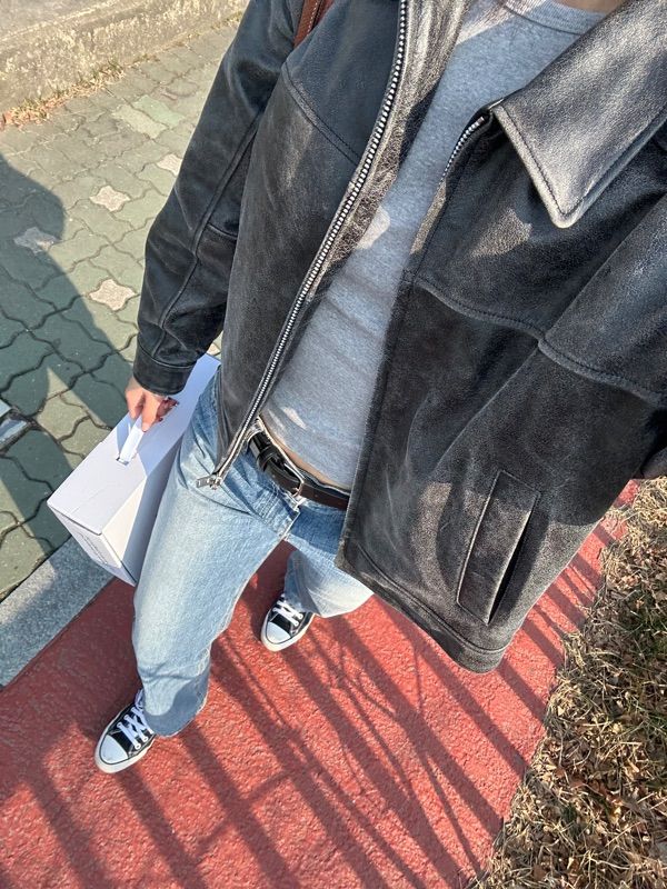 ジャケット・アウター GLOWNY FADE LEATHER JACKET musinsa MUSINSA | GLOWNY FADE LEATHER JACKET - REGULAR (BLACK)