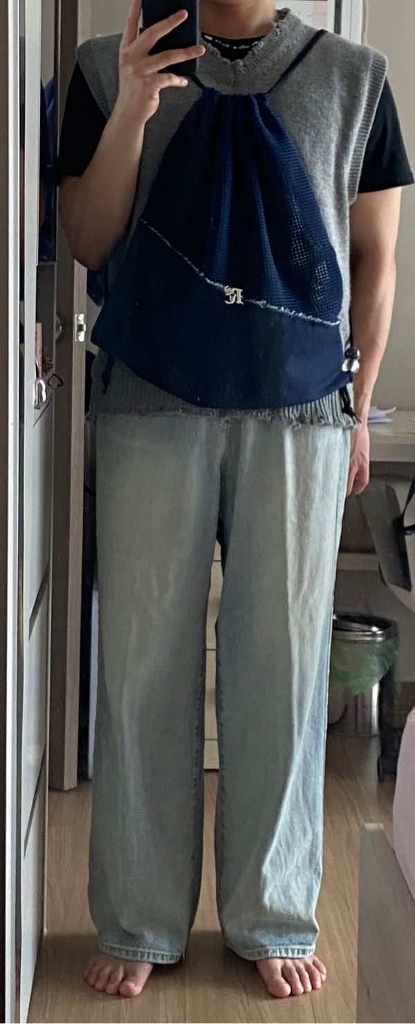 RSSC★韓国★人気★男女兼用★KNIT & DENIM GYM SACK 2色 RSSC☆韓国☆人気☆男女兼用☆KNIT & DENIM GYM SACK 2色
