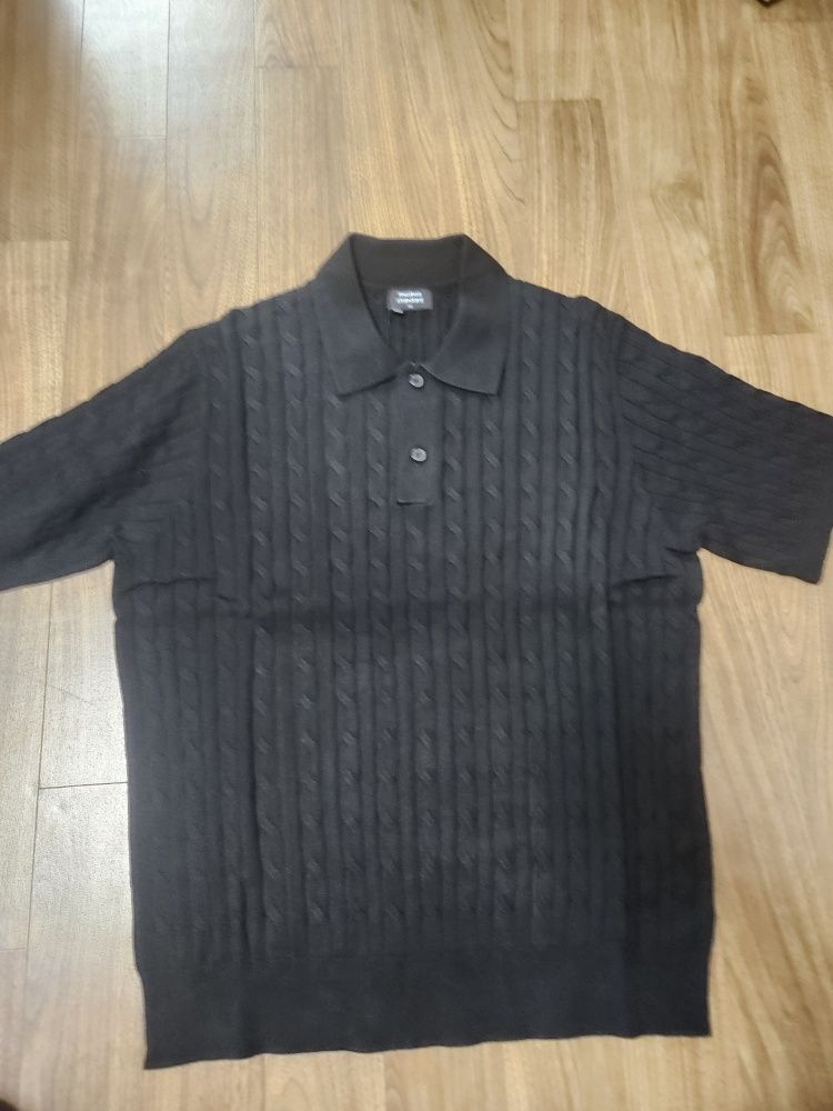 トップス stussy cable knit polo black 20ss Stussy Cable SS Polo Black 117077