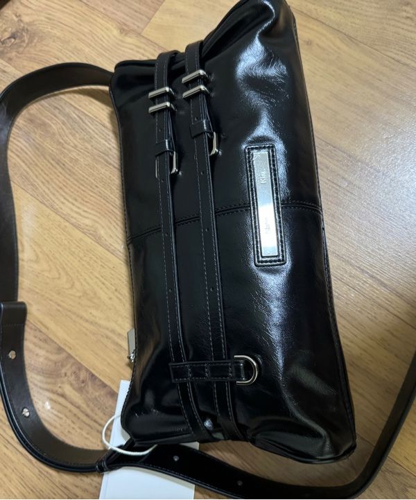 MUSINSA | MATIN KIM DOUBLE BELTED STRAP MINI BAG IN BLACK