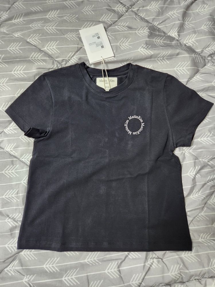 MUSINSA | MATIN KIM MATIN CIRCLE LOGO CROP TOP IN WHITE