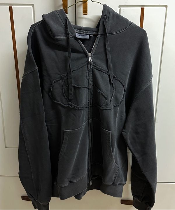 MUSINSA公式 | LORES Advanced Pigment Dyed Zip Hoodie - Charcoal