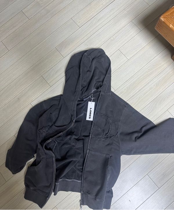 MUSINSA公式 | LORES Advanced Pigment Dyed Zip Hoodie - Charcoal