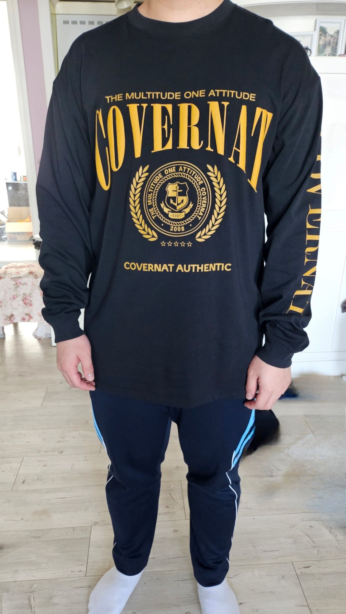 MUSINSA | COVERNAT Emblem Long Sleeve Black