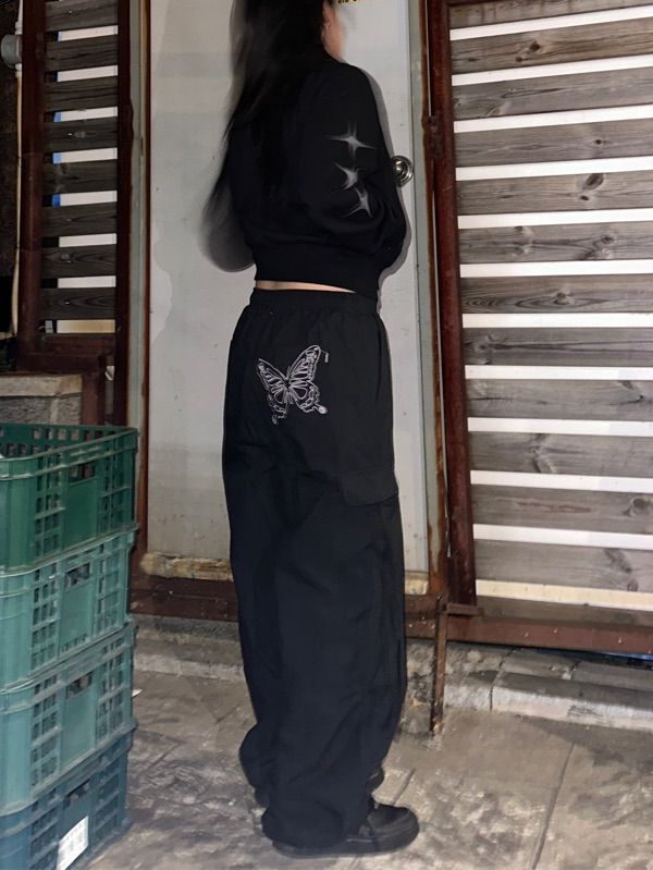 MUSINSA | FANCY CLUB [NF] Ribbon Cargo Parachute Pants