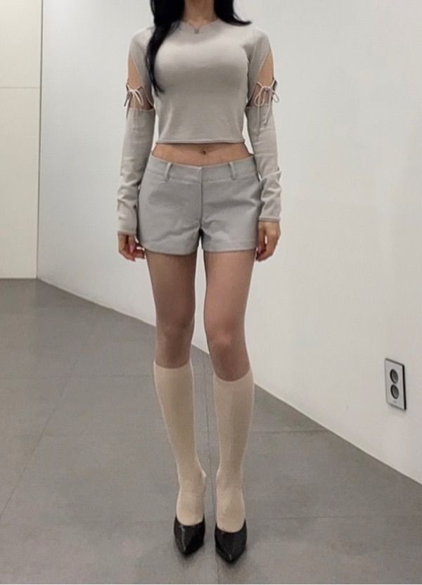 ◆GLOWNY◆ GENTLE MICRO SHORTS STEEL GRAY GY24ASH001SG MUSINSA | GLOWNY GENTLE MICRO SHORTS (STEEL GRAY)