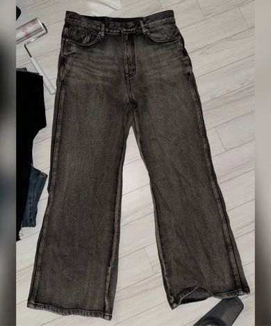 MUSINSA公式 | IUGAMAKARAS Needlework Denim Pants (Sand Black)