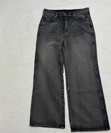MUSINSA公式 | IUGAMAKARAS Needlework Denim Pants (Sand Black)
