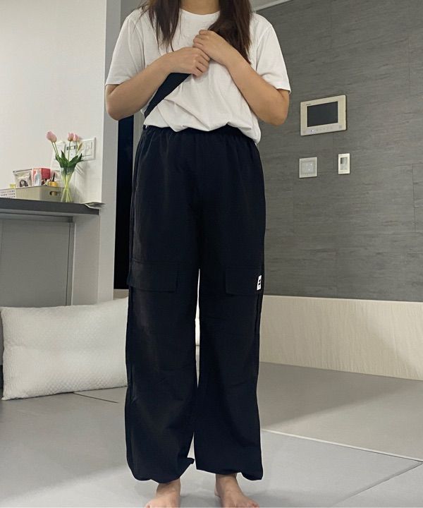 ●muahmuah● Muah Cooling Cargo Banding Pants Black _MUP2143 MUSINSA | MUAHMUAH Muah Cooling Cargo Banding Pants [Charcoal]