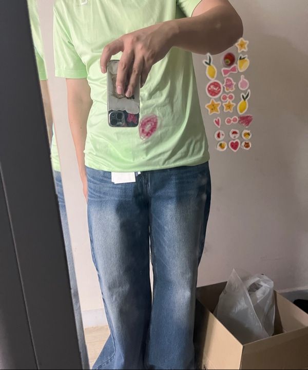 完売品‼️SATURワイドストレートデニム Light Washed Blue L MUSINSA公式 | SATUR レインワイドストレートデニムパンツライト