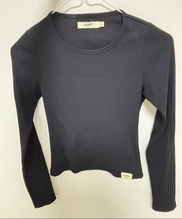 MUSINSA公式 | GLOWNY G CLASSIC RIB CREW NECK LONG SLEEVE (BLACK)