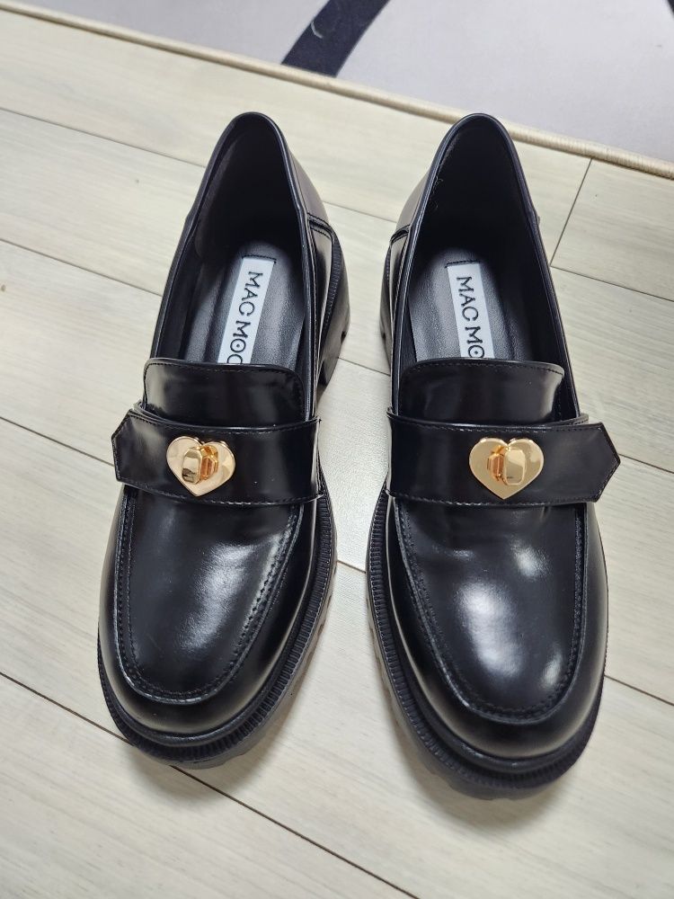 ★MAC MOC★ハート ローファー MUSINSA公式 | MACMOC Hatte Heart Point Trendy Chunky Loafer 5Cm