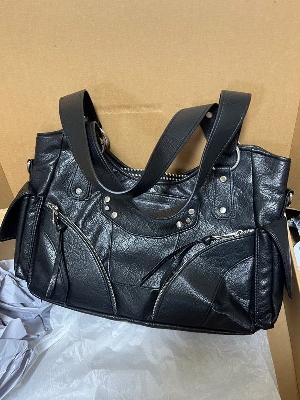 MUSINSA | IUGAMAKARAS Studded Leather Shoulder Bag (Black)