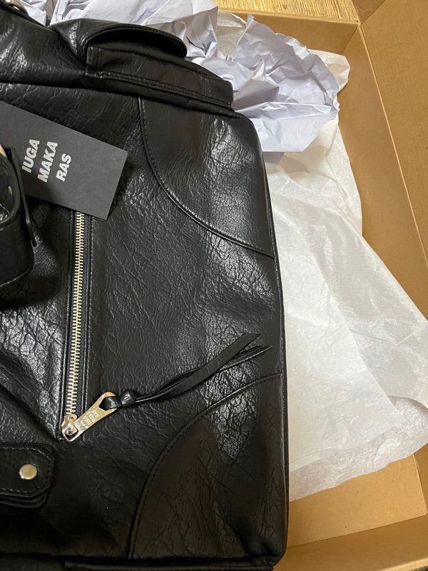 MUSINSA | IUGAMAKARAS Studded Leather Shoulder Bag (Black)