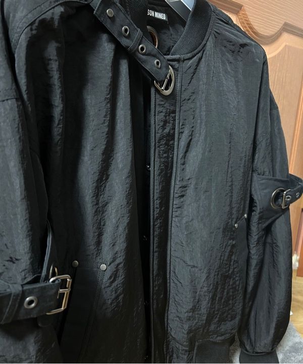 ジャケット・アウター MAISON MINED LINK EYELET STRAP MA-1 MUSINSA公式 | MAISON MINED LINK EYELET STRAP MA-1 BLACK