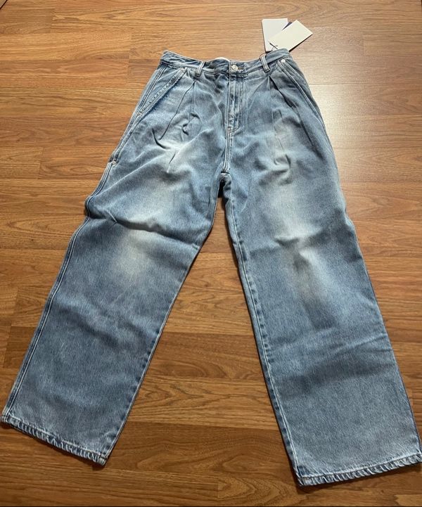 【SATUR】Vinales Retro 2-Tuck Denim Pants - Light Blue MUSINSA | SATUR Vinales Retro Two Tuck Denim Pants Light Blue