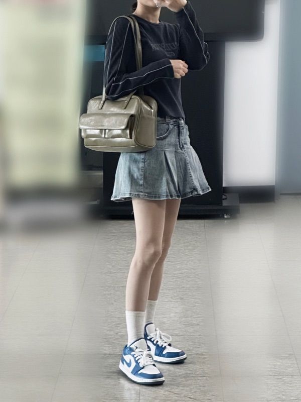 MUSINSA | ZEROPLANET Nikita denim pleated skirt pants [LIGHT