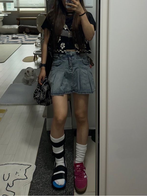 【ZEROPLANET】韓国人気★Nikita Denim Pleated Skirt Pants MUSINSA | ZEROPLANET Nikita denim pleated skirt pants [LIGHT