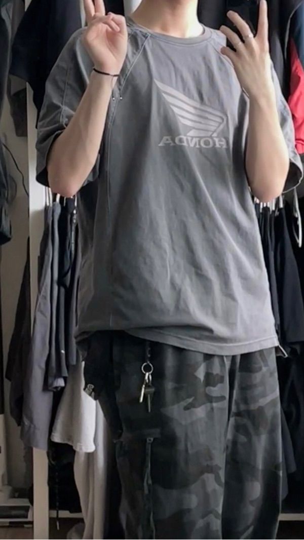 Tシャツ・カットソー HONDA MOTORCYCLE Vintage Cutoff Tshirt PG Green Beige MUSINSA公式 | Honda Motorcycle Vintage Cutoff T-shirt PG