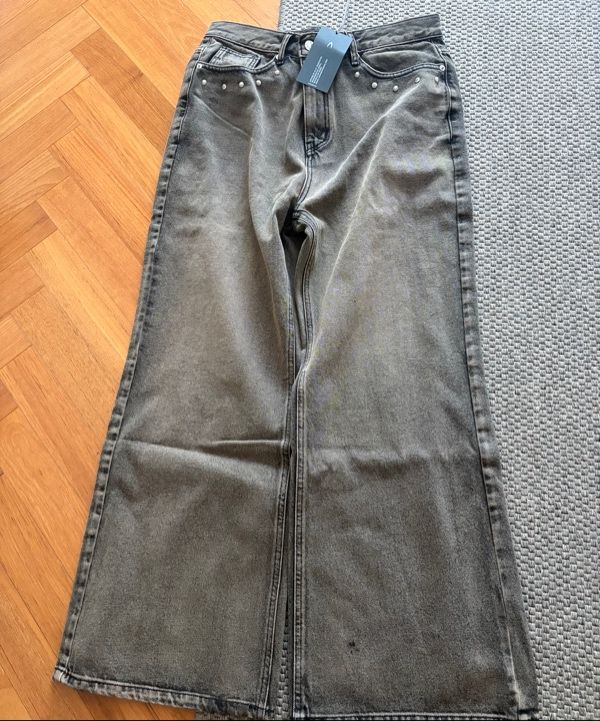 MUSINSA公式 | AAKAM Multi Studded Denim Pants (Brown)