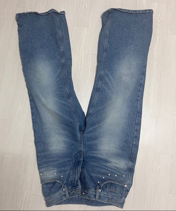 MUSINSA | AAKAM Multi Studded Denim Pants (Blue)