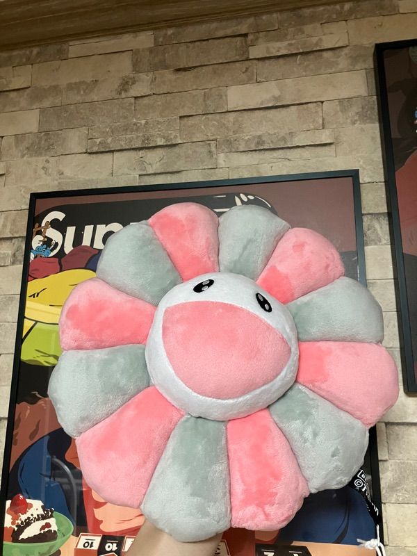 村上隆×BLACKPINK Flower Pillow (pink/grey) MUSINSA | TAKASHI MURAKAMI X BLACKPINK Takashi Murakami +