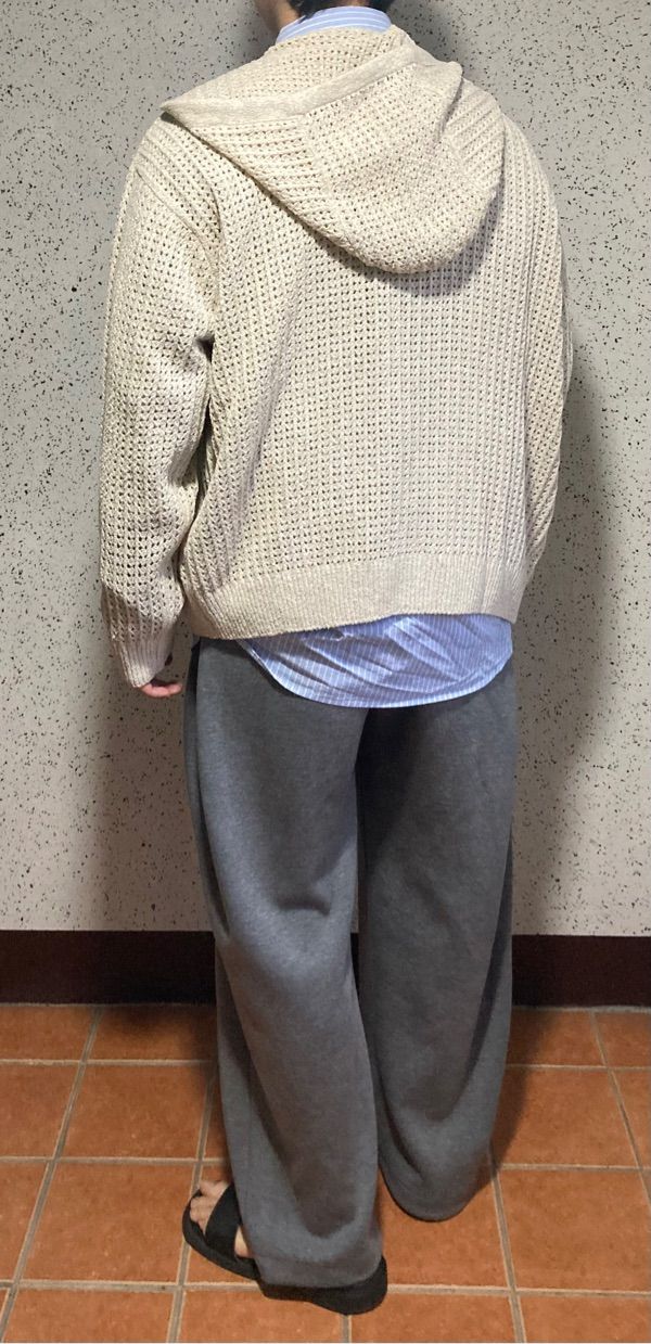MUSINSA公式 | WOOALONG Scassi knit hood zip-up - BLACK