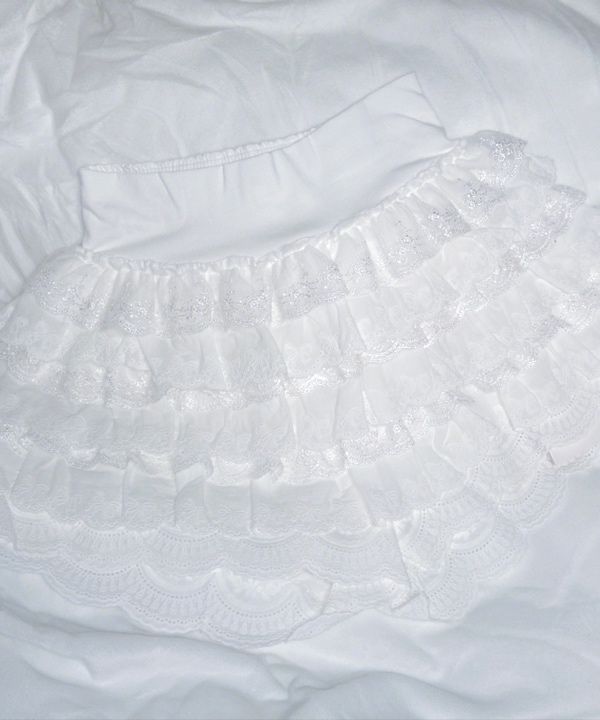 MUSINSA | ROUGHNECK Lace Tutu Pants Skirt White