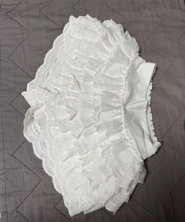 MUSINSA | ROUGHNECK Lace tutu pants skirt white