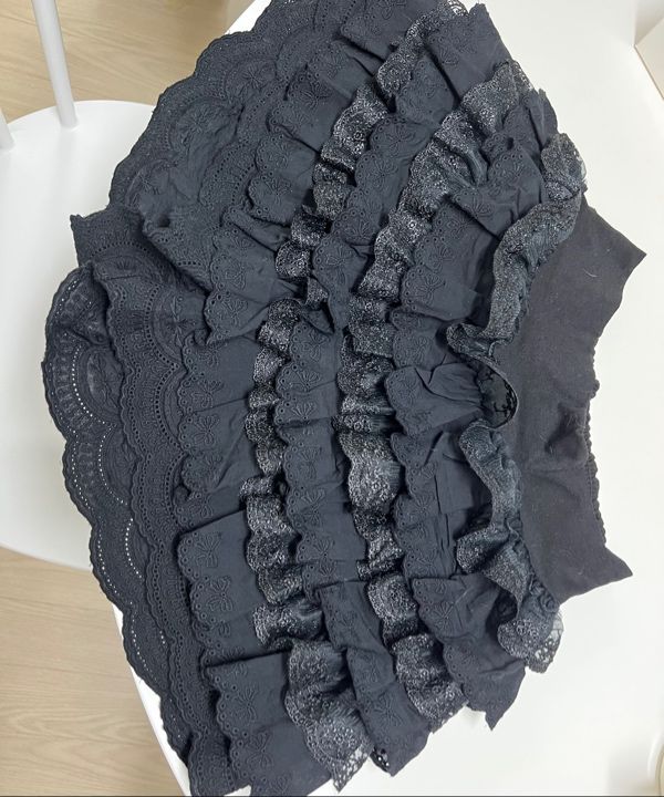 MUSINSA | ROUGHNECK Lace tutu pants skirt black