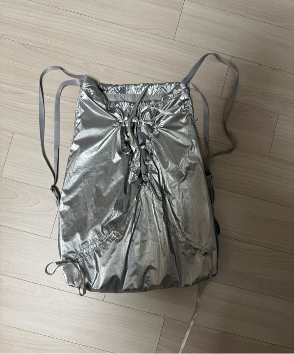 MUSINSA | fennec RIBBON STRING BAG-SILVER