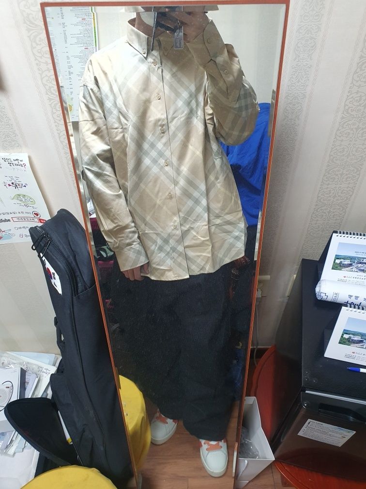 Tシャツ・カットソー Burberry SS24 Check shirt (8082194 FLAX) MUSINSA | BURBERRY Check Cotton Overfit Shirt - Flax / 8082194