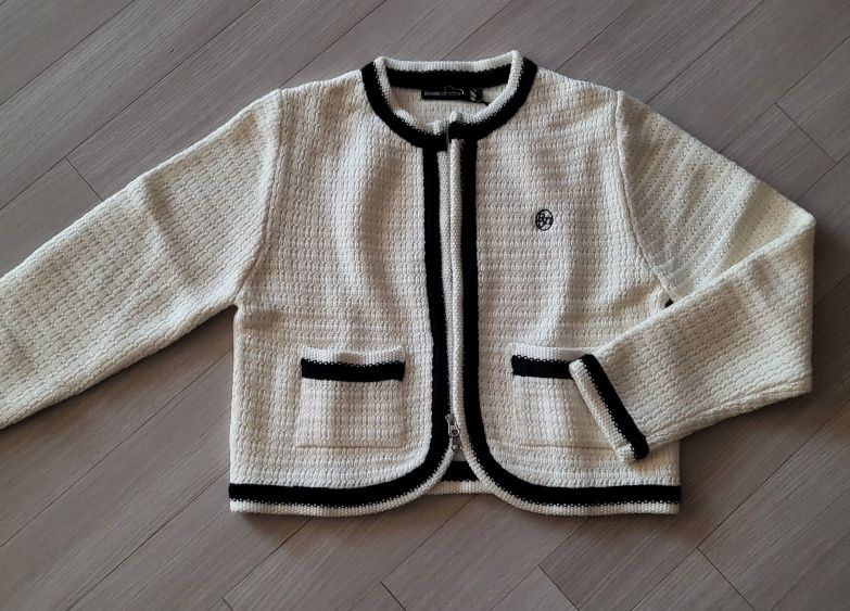 【RONRON】LINE DETAIL TWEED KNIT CARDIGAN IVORY★関税込★ MUSINSA | RONRON TWEED LINE KNIT ZIP UP CARDIGAN IVORY BLACK