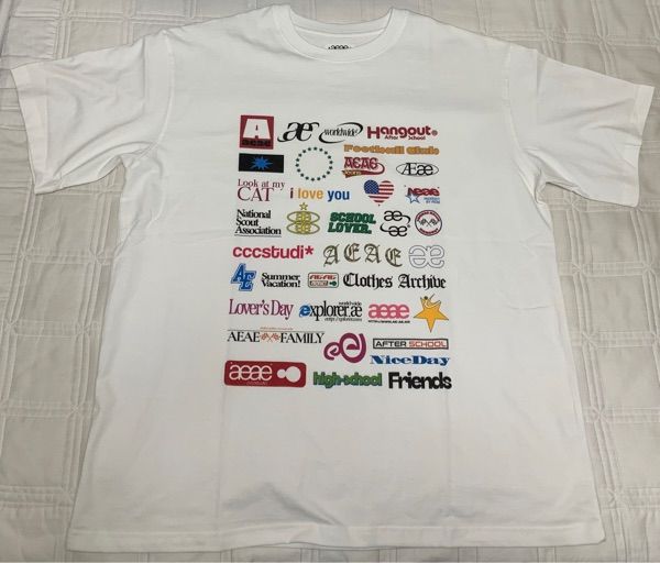 aeae sticker Tシャツ AEAE] STICKER T-SHIRTS 스티커 티셔츠 - LIGHT GREY_AEAE