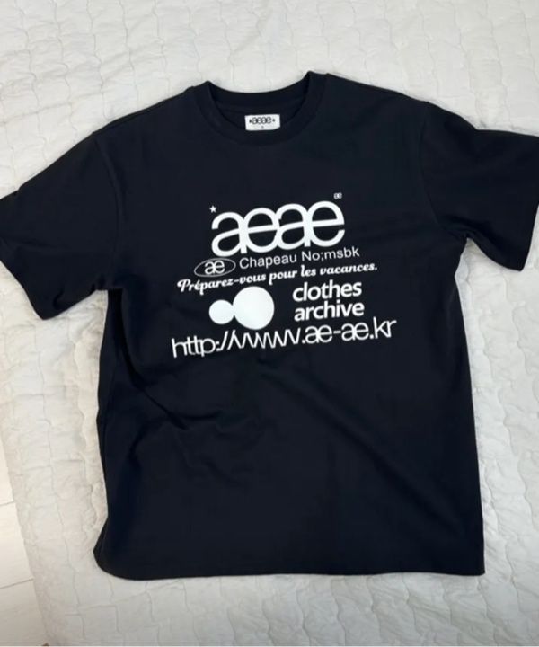MUSINSA公式 | AEAE WEB LOGO T-SHIRTS [BLACK]