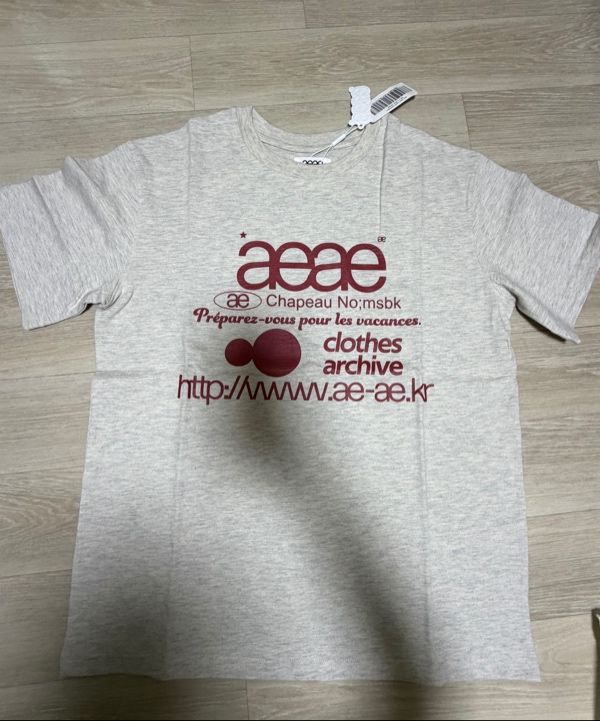 MUSINSA公式 | AEAE WEB LOGO T-SHIRTS [OATMEAL]