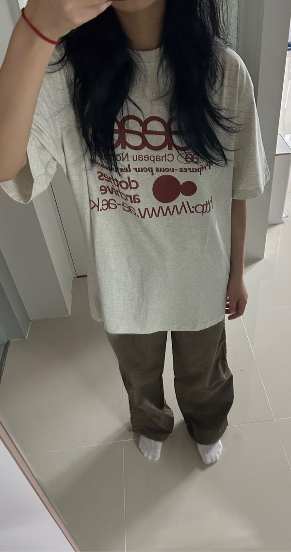MUSINSA公式 | AEAE WEB LOGO T-SHIRTS [OATMEAL]
