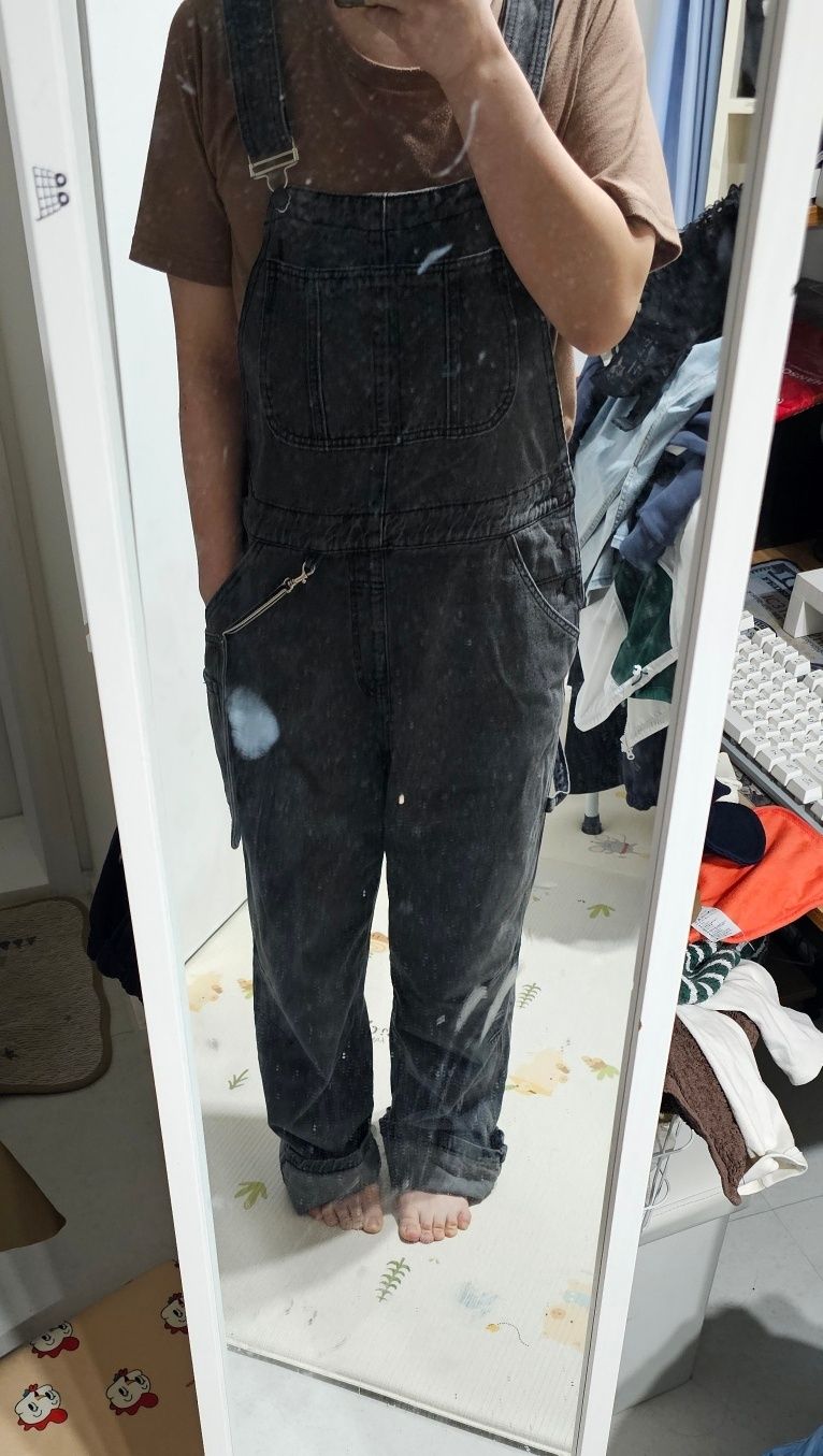MUSINSA | AVANDRESS Rupy Overall Wide Pants BLACK