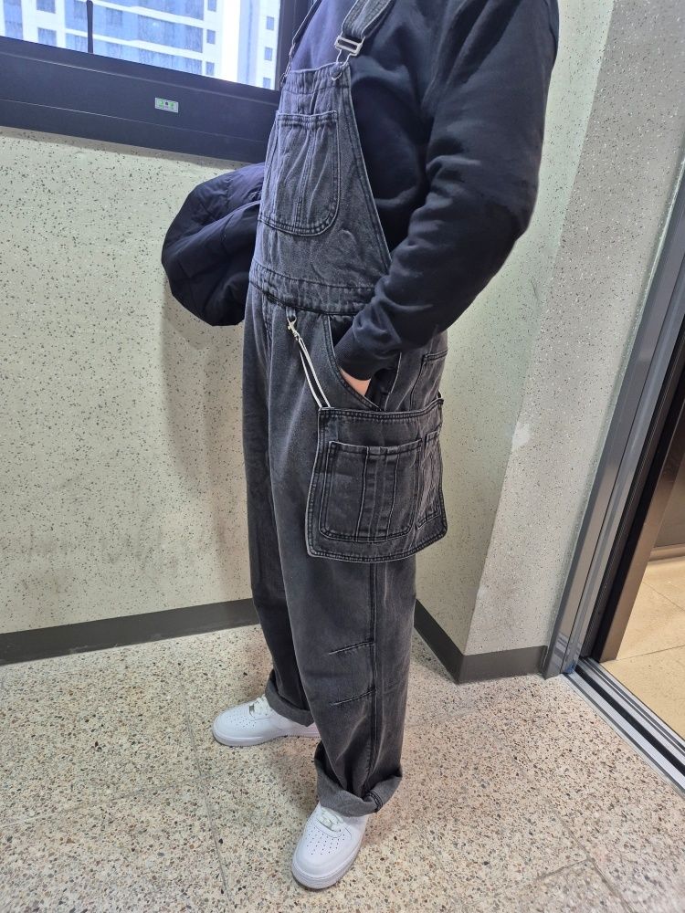 MUSINSA | AVANDRESS Rupy Overall Wide Pants BLACK