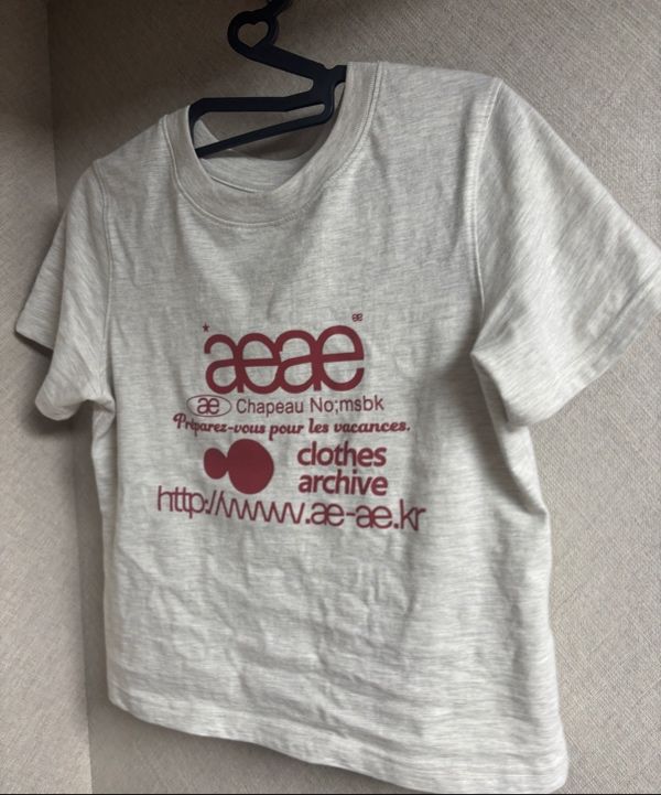 MUSINSA公式 | AEAE WEB LOGO CROP T-SHIRTS [OATMEAL]