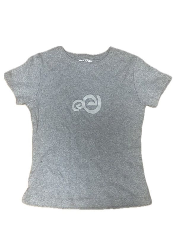 MUSINSA | AEAE SPIRAL LOGO CROP T-SHIRTS [LIGHT GRAY]