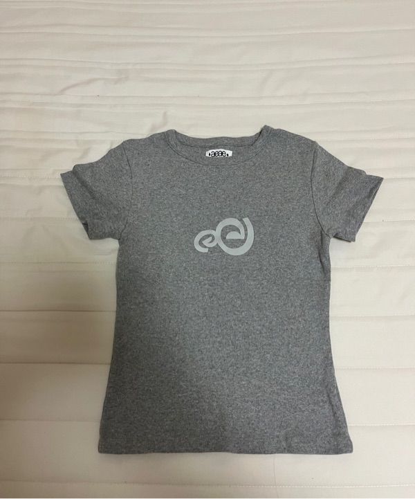 MUSINSA | AEAE SPIRAL LOGO CROP T-SHIRTS [LIGHT GRAY]