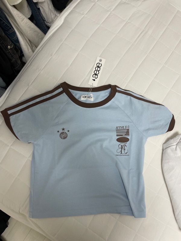 MUSINSA公式 | AEAE ATHLETE STRIPE HALF T-SHIRTS [SKYBLUE]