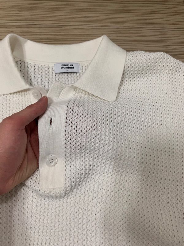★MUSINSA STANDARD★ Relaxed Crochet Shirt Ivory MMDSH105-IV MUSINSA | MUSINSA STANDARD Relaxed Crochet Short Sleeve