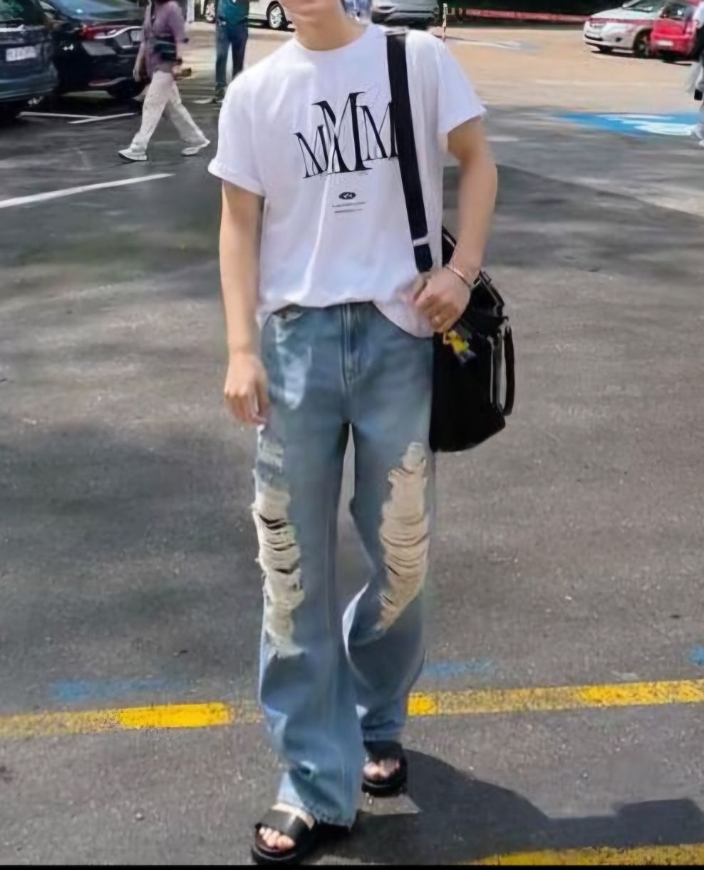 ★MUSINSA STANDARD★ Front destroyed wide denim pants washed MUSINSA | MUSINSA STANDARD Front Destroyed Wide Denim Pants